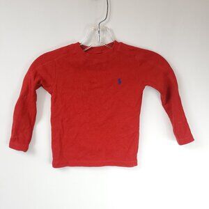 Polo Ralph Lauren Red Long Slv Boys Toddler Tee Sz 2/2T